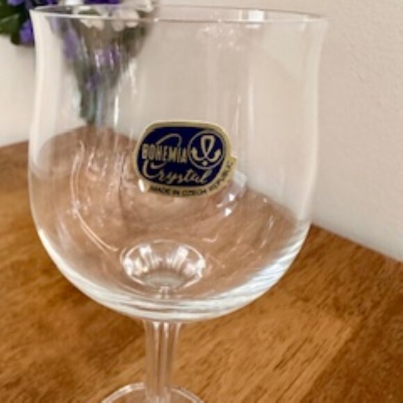 Bohemia Crystal Wine Glasses Set‎ of 6 – Vintage Czech Republic Stemware - Picture 7 of 7